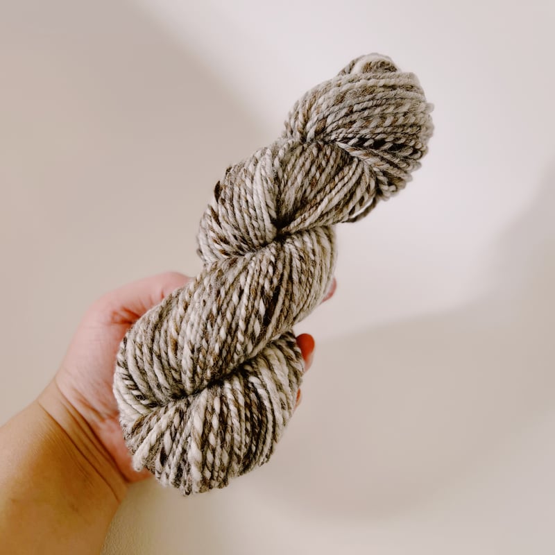 手紡ぎ糸】ナチュラルカラー・白ベース -Nature Colored White Base-