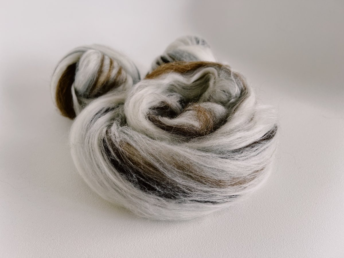手紡ぎ用ブレンドウール】ナチュラルカラー/白ベース | 【手紡ぎ糸と  