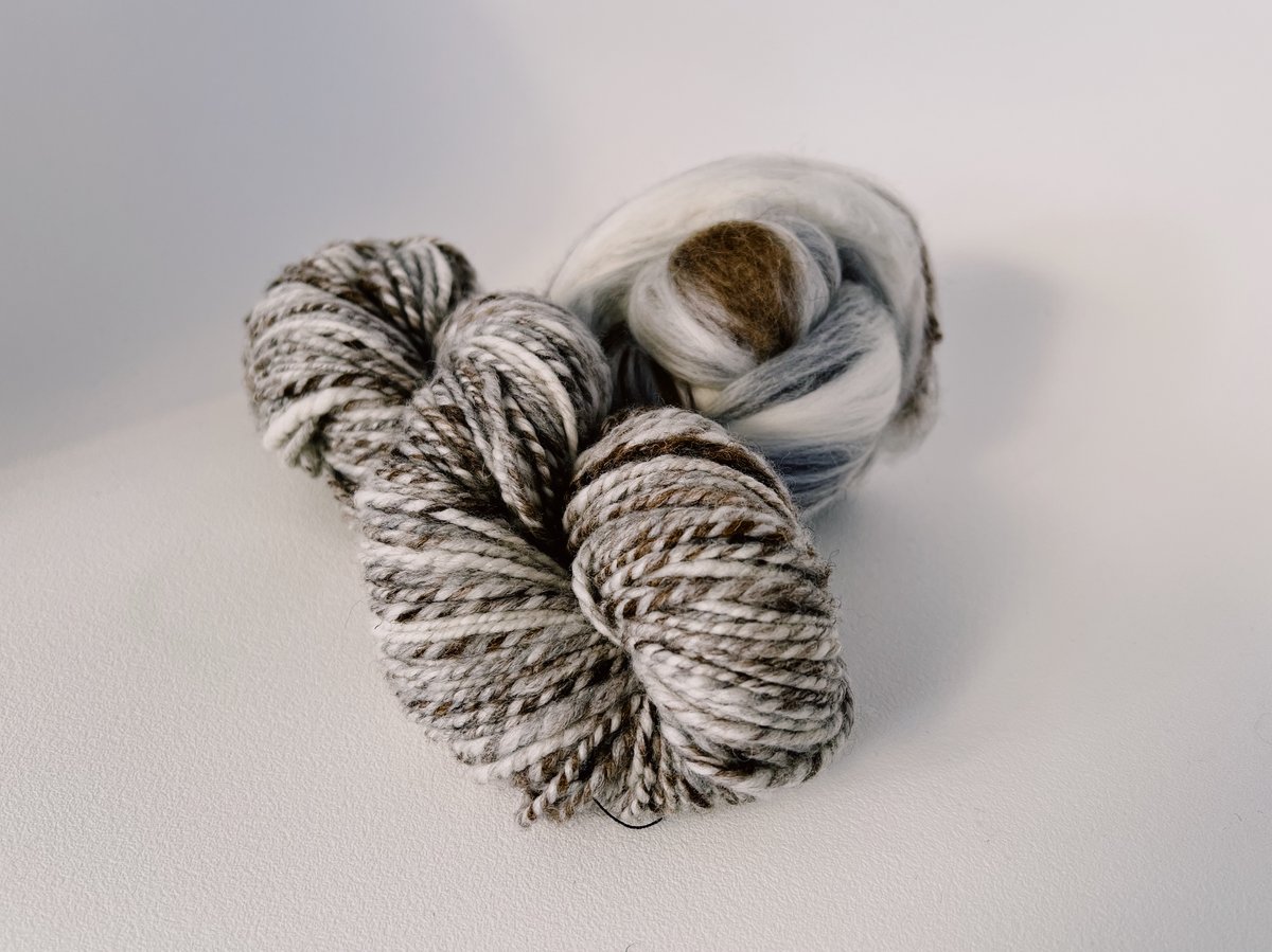 手紡ぎ用ブレンドウール】ナチュラルカラー/白ベース | 【手紡ぎ糸と  