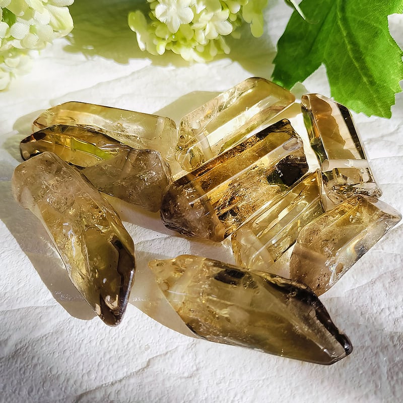 シトリン　ペンダントトップ　天然石 天然シトリン 穴あきペンダントトップ用 磨きポイント | 鉱物