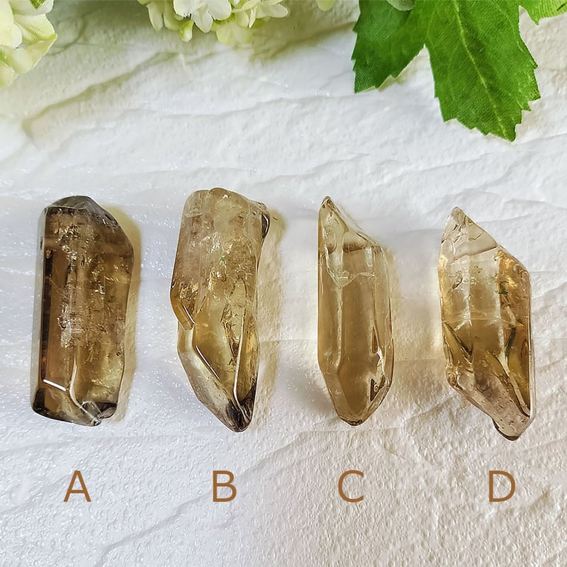 天然シトリン 天然シトリン 穴あきペンダントトップ用 磨きポイント | 鉱物雑貨