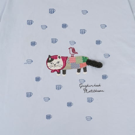 26-9132　クスグルキャラクター　アップリケ＆刺繍Tシャツ　ラフサイズ　マチルダさん柄