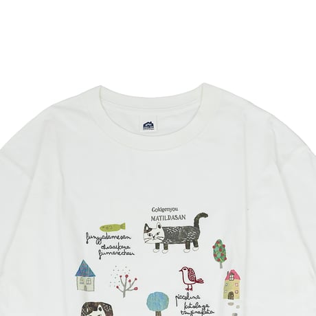 26-9129　クスグルキャラクター　接触冷感オフホワイト・Tシャツ　マチルダさん柄