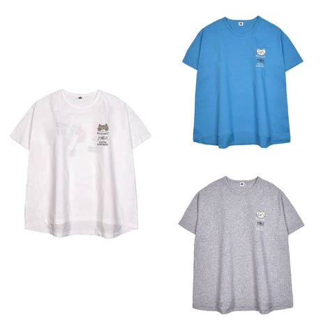 24-7129　天竺ニット　ラフサイズTシャツ　はらぺこミチョロ柄