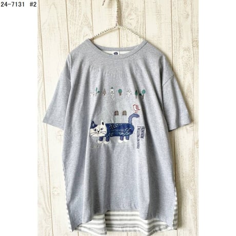 24-7131　天竺ニット　ラフサイズTシャツ　マチルダさん柄