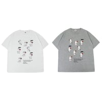26-9131　クスグルキャラクター　アップリケ＆刺繍Tシャツ　ラフサイズ　ネコまるけ柄