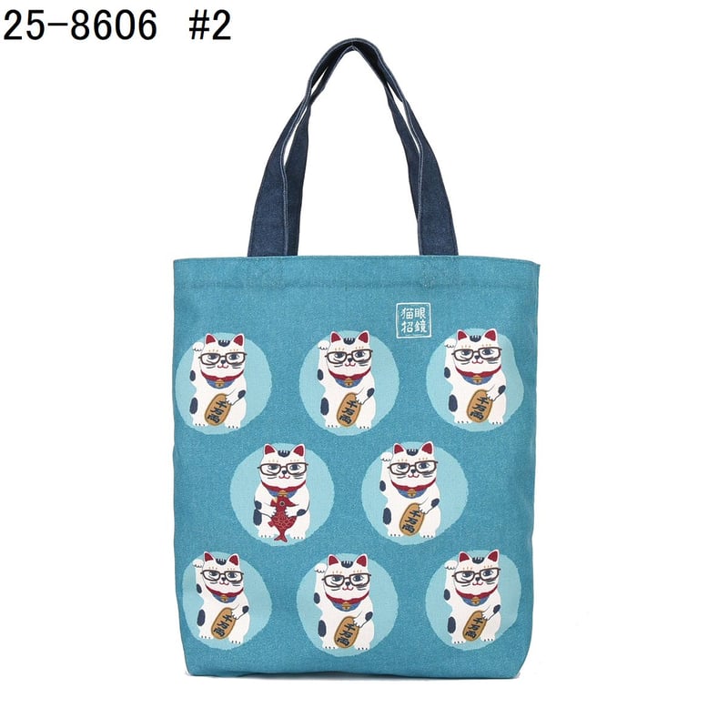 25-8606 キャンバストートバッグ 猫招き柄 | KUSUGURU STORE