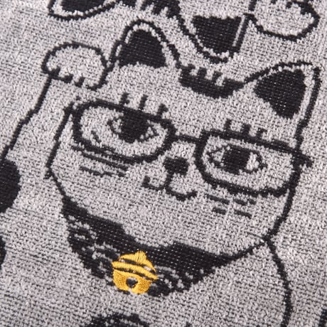 25-8128　ふわふわタオルマフラー　猫招き柄