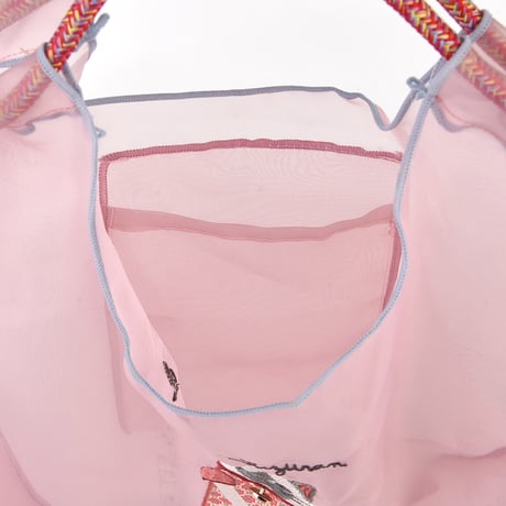 25-8144　パーラーすずらん堂　シフォン生地　パラコードバッグ　すずらんさん柄