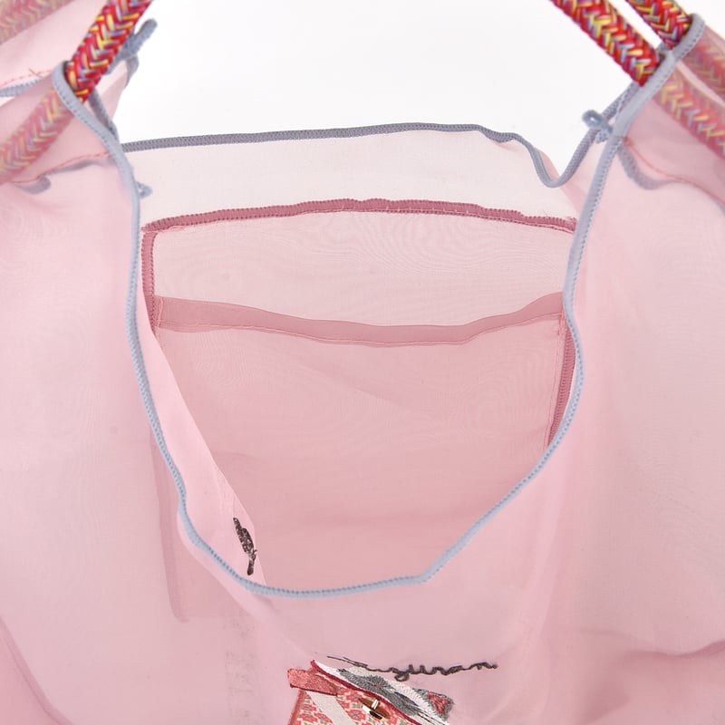 25-8144 パーラーすずらん堂 シフォン生地 パラコードバッグ