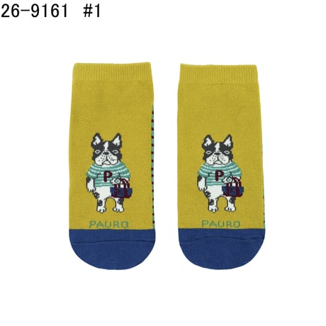 26-9161　クスグルソックス　ジャガード靴下　ショートタイプ　パウロ柄