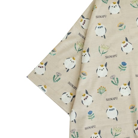 26-9099　天竺ニットのルームウェア　ルームワンピースTシャツ　しまぷうプリントの柄