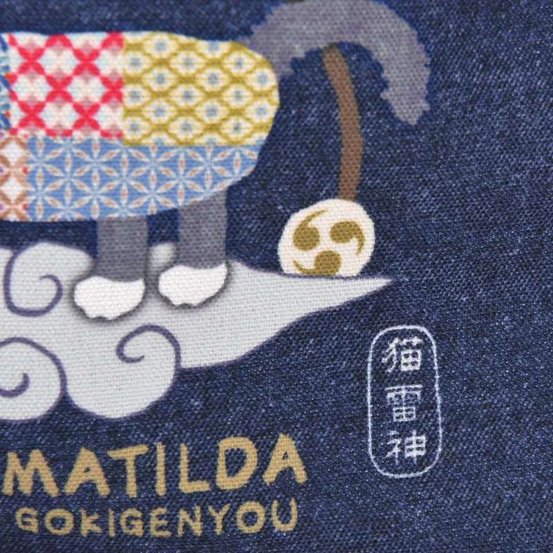 25-8597 キャンバスプチトートバッグ マチルダさん雷神柄