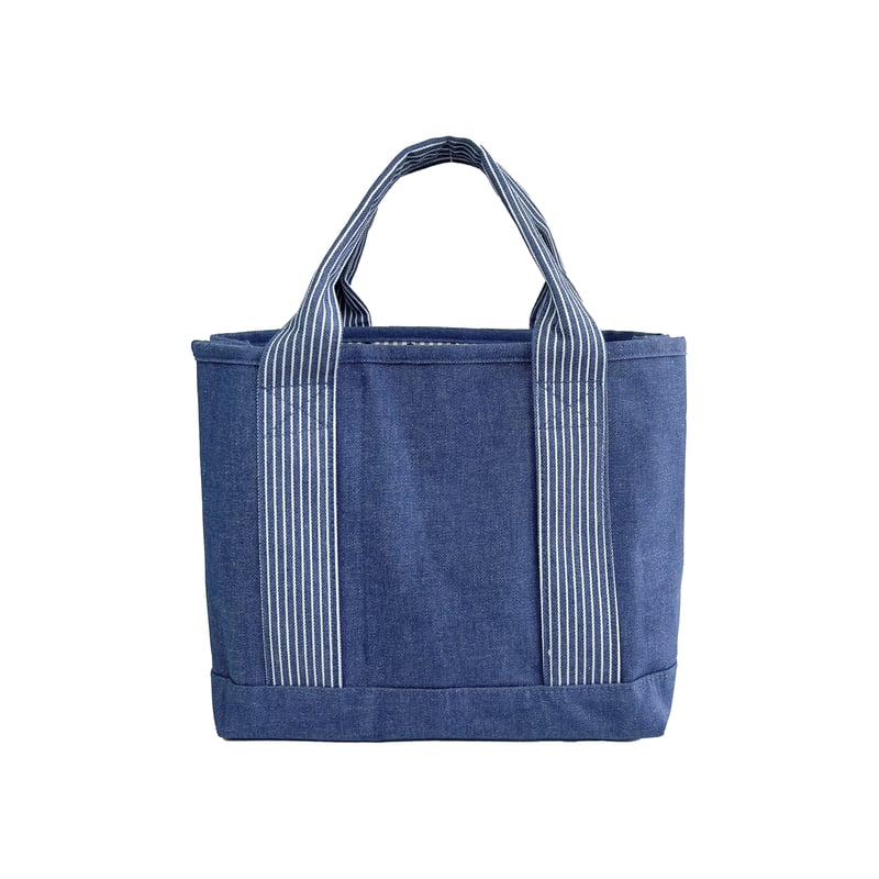 手提げカバン 25-10026 パウロ 先染めデニム調＆ヒッコリー 仕切りトートバッグS