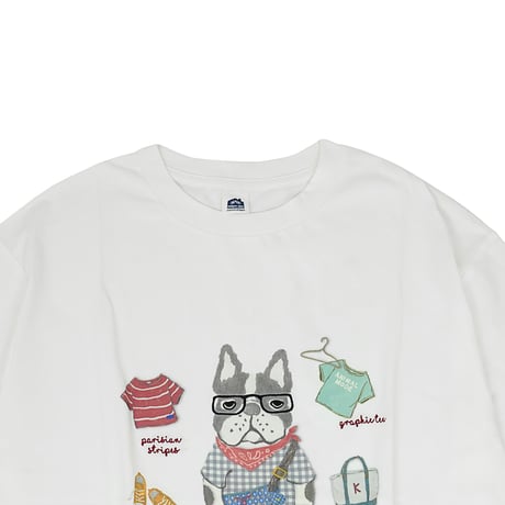 26-9130　クスグルキャラクター　接触冷感オフホワイト・Tシャツ　パウロ柄