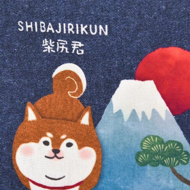 25-8600 キャンバスプチトートバッグ 柴尻君と富士山柄 | KUSUGURU STORE