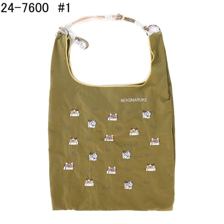 24-7600　2WAYサブバッグ　ネコまるけ柄