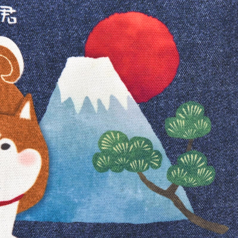 25-8600 キャンバスプチトートバッグ 柴尻君と富士山柄 | KUSUGURU STORE