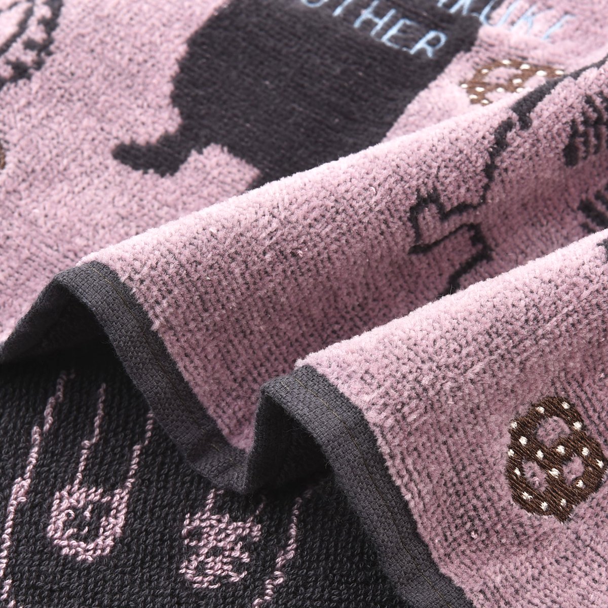 25-8124 ふわふわタオルマフラー ネコまるけ柄 | KUSUGURU STORE