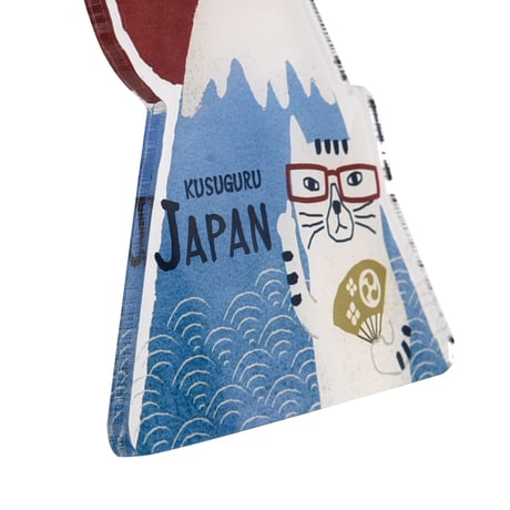 25-8089　アクリルキーホルダー　ネコザワと富士山