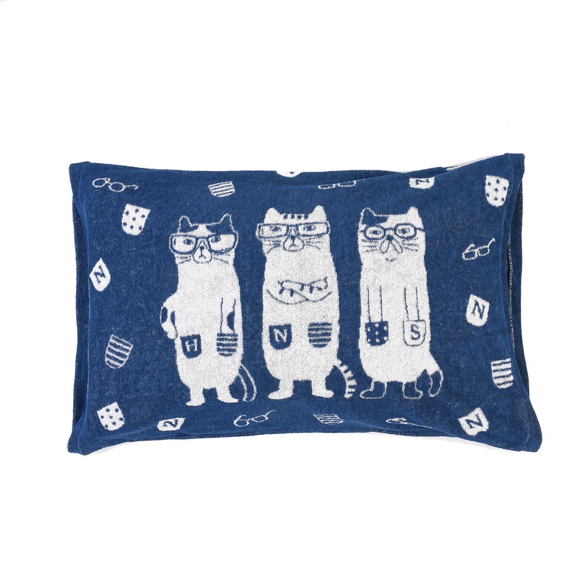 24-7574 のびのびパイルまくらカバー ネコまるけ柄 | KUSUGURU STORE