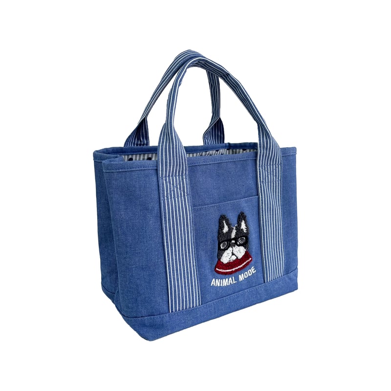 I*様 ひょっこり猫ちゃんのデニム風パッチワーク☆トートバッグ＆キー