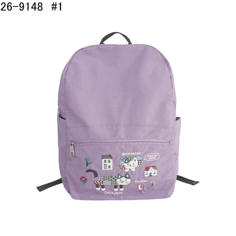 26-9148　クスグルキャラクター　撥水加工刺繍ワッシャーバッグ　リュック　マチルダさん柄