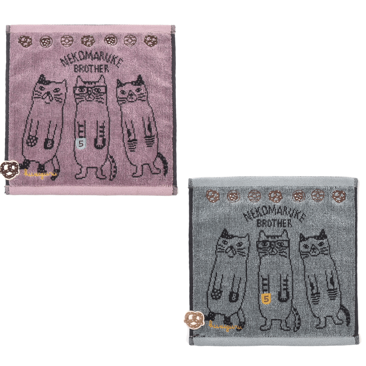 25-8119 ふわふわタオルハンカチ ネコまるけ柄 | KUSUGURU STORE