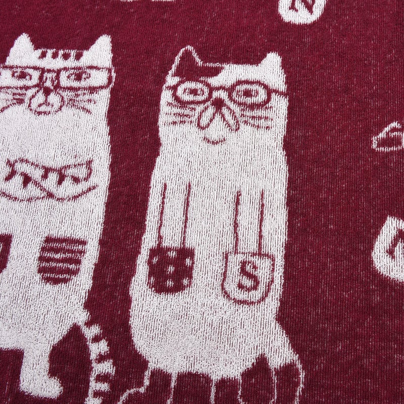 茶色ネコ 24-7574 のびのびパイルまくらカバー ネコまるけ柄 | KUSUGURU STORE