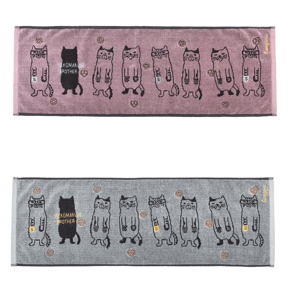 25-8124 ふわふわタオルマフラー ネコまるけ柄 | KUSUGURU STORE