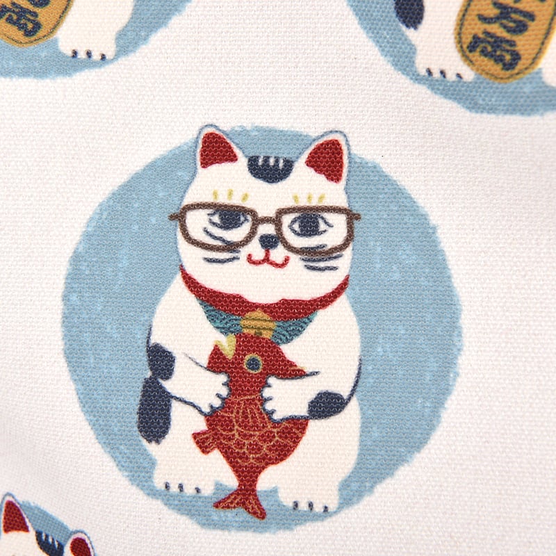 25-8606 キャンバストートバッグ 猫招き柄 | KUSUGURU STORE