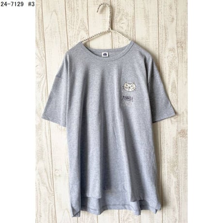 24-7129　天竺ニット　ラフサイズTシャツ　はらぺこミチョロ柄