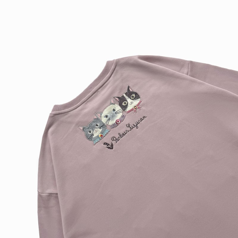 青系小花柄　　ミニ裏毛 25-8635 ミニ裏毛トレーナー パーラーランド柄 | KUSUGURU STORE