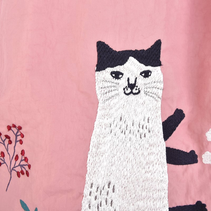 24-7156 撥水加工 刺繡ワッシャーバッグLサイズ なごなごさん柄