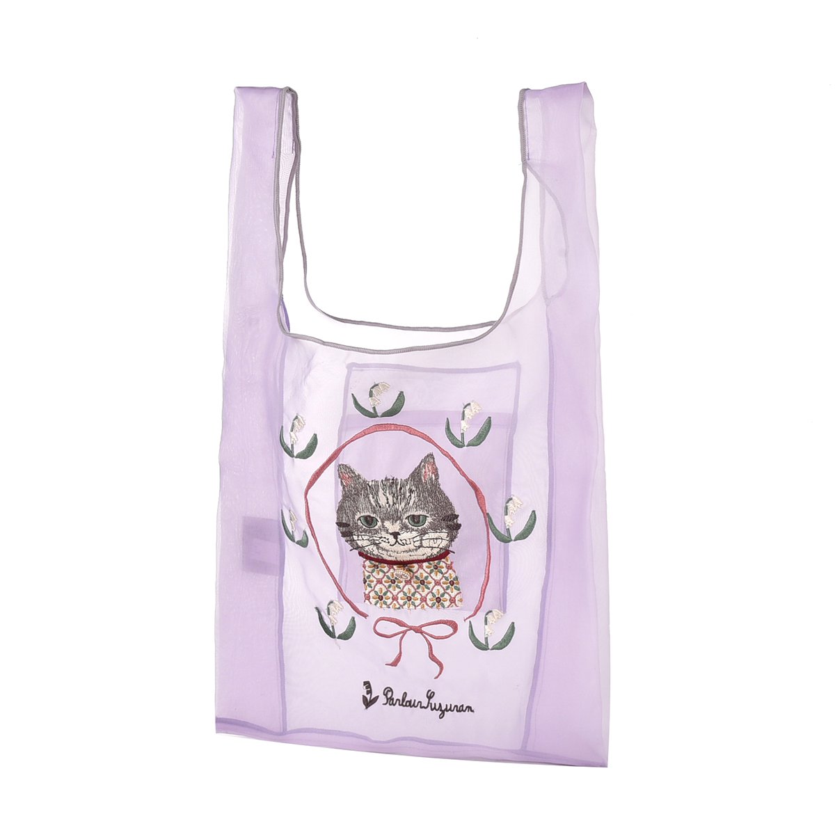 専用✳︎ラスト✳︎ハンドメイド✳︎花柄　巾着　モノトーン　母made品 25-8143 パーラーすずらん堂 シフォン生地 サブバッグ ちまき