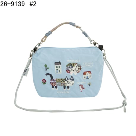 26-9139　クスグルキャラクター　撥水加工刺繍ワッシャーバッグ　パラコードポシェット　マチルダさん柄