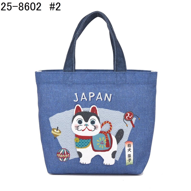 25-8602 キャンバスプチトートバッグ 狛犬張り子柄 | KUSUGURU STORE