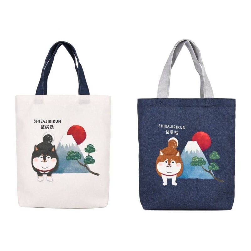 25-8607 キャンバストートバッグ 柴尻君と富士山柄 | KUSUGURU STORE