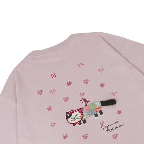 26-9132　クスグルキャラクター　アップリケ＆刺繍Tシャツ　ラフサイズ　マチルダさん柄