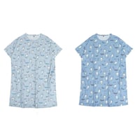 26-9093　天竺ニットのルームウェア　ルームワンピースTシャツ　ネコまるけのプリント柄