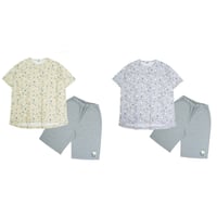 26-9100　天竺ニットのルームウェア　ルームウェア上下セット　しまぷうプリントの柄