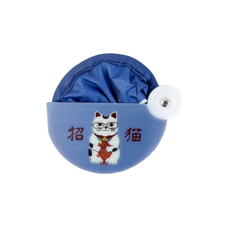 25-8277　くるりんうちわ　猫招き柄