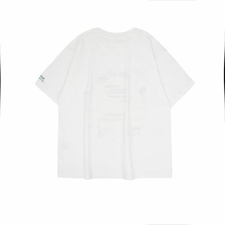 26-9128　クスグルキャラクター　接触冷感オフホワイト・Tシャツ　ネコまるけ柄