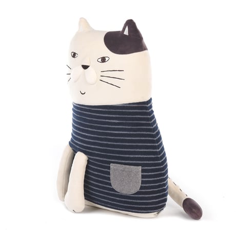 22-5724　パフモチぬいぐるみクッション　ねこぜがわさん