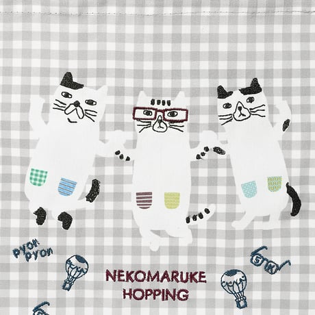 26-9006　ネコまるけ　巾着バッグ