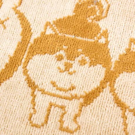 25-8122　ふわふわタオルハンカチ　柴尻君柄