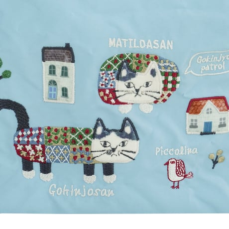 26-9139　クスグルキャラクター　撥水加工刺繍ワッシャーバッグ　パラコードポシェット　マチルダさん柄