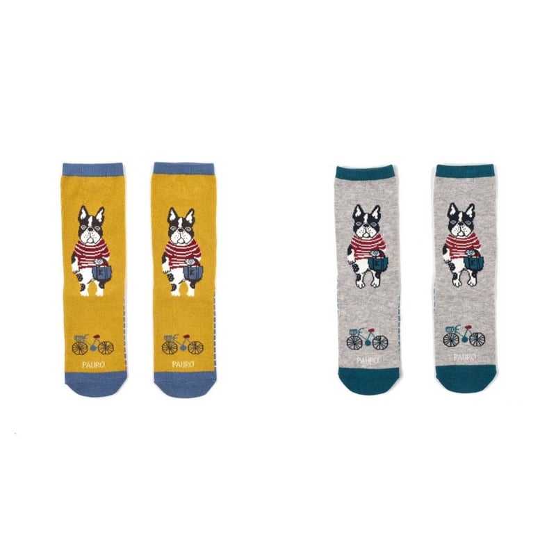 25-8221 クスグルソックス ジャガード靴下 パウロ柄 | KUSUGURU