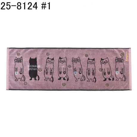 25-8124　ふわふわタオルマフラー　ネコまるけ柄