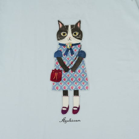 26-9136　パーラーすずらん堂　アップリケ＆刺繍Tシャツ　ラフサイズ　あずきさん柄